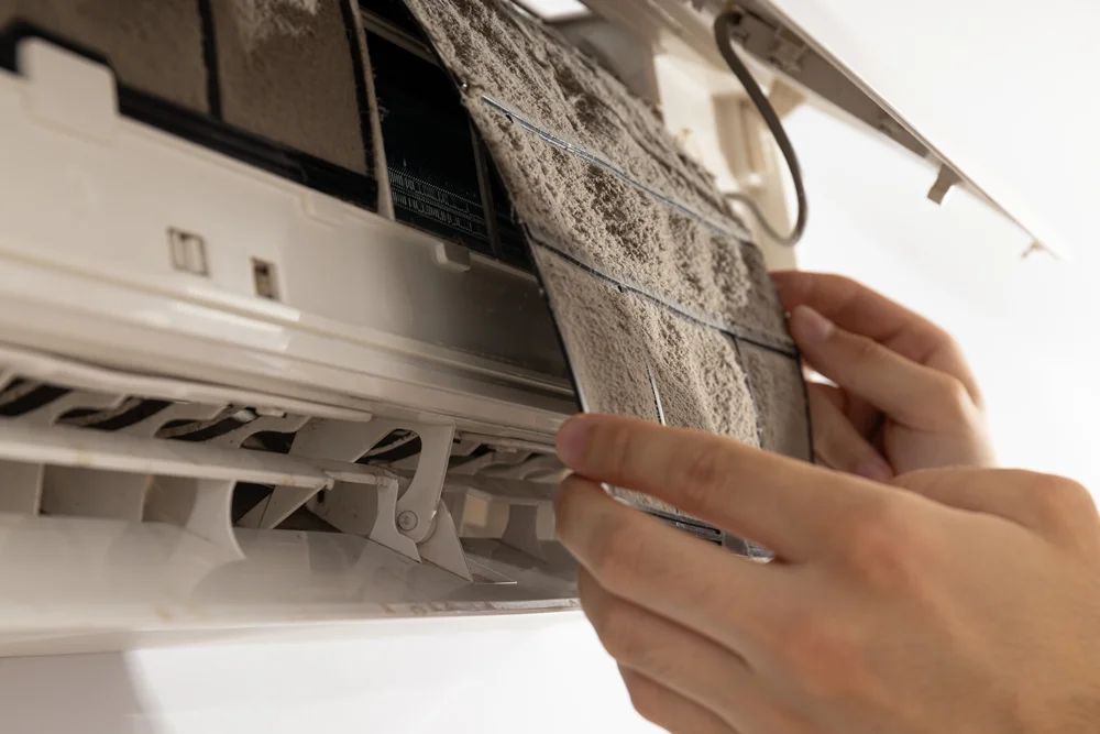 Dirty Aircon Filter Cleaning Maintenance