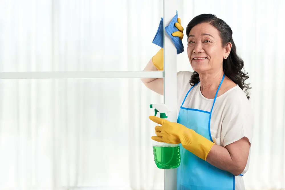 A Cleaning Expert Cleaning Home Window