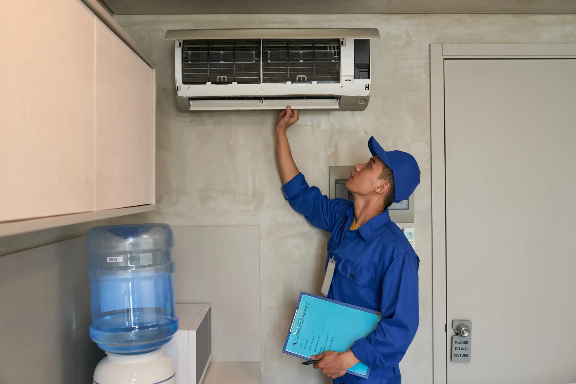 Checking Air Conditioner Unit