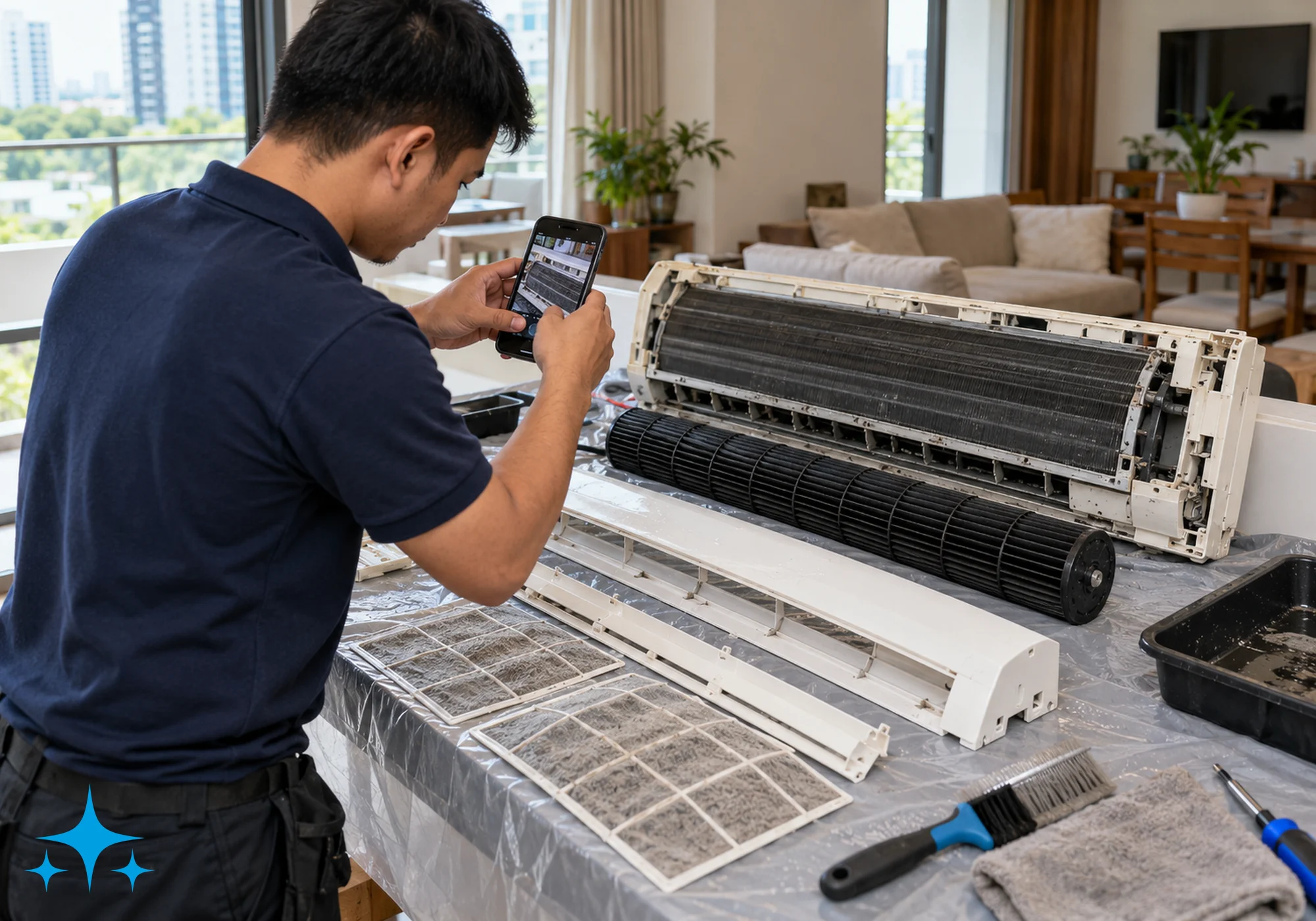 Pull Down Aircon Cleaning Service